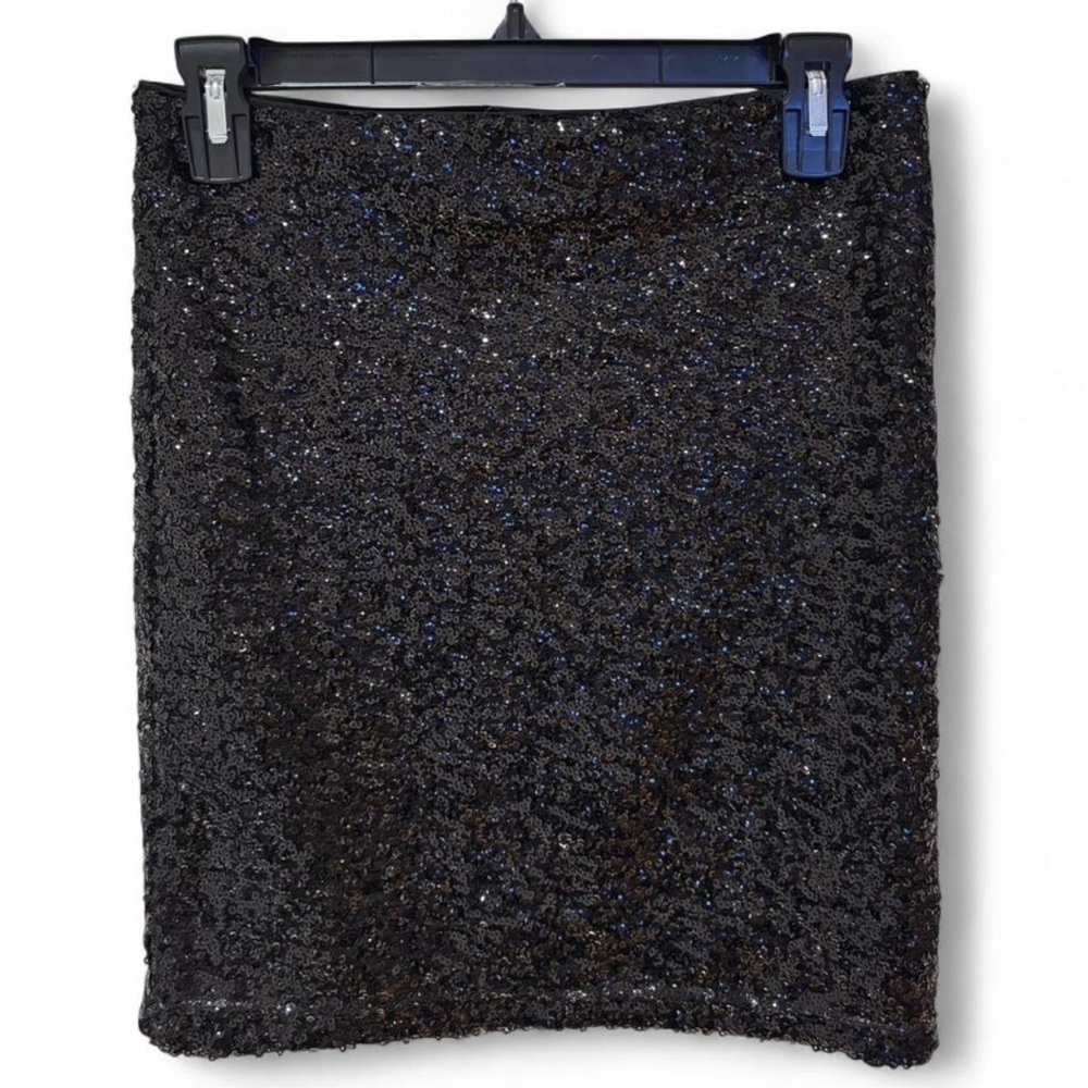 Elegant Black Sequin Skirt
